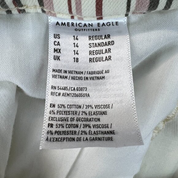 American Eagle Womens Next Level Stretch High Rise Jegging Striped Denim Jean 14 - Picture 13 of 15